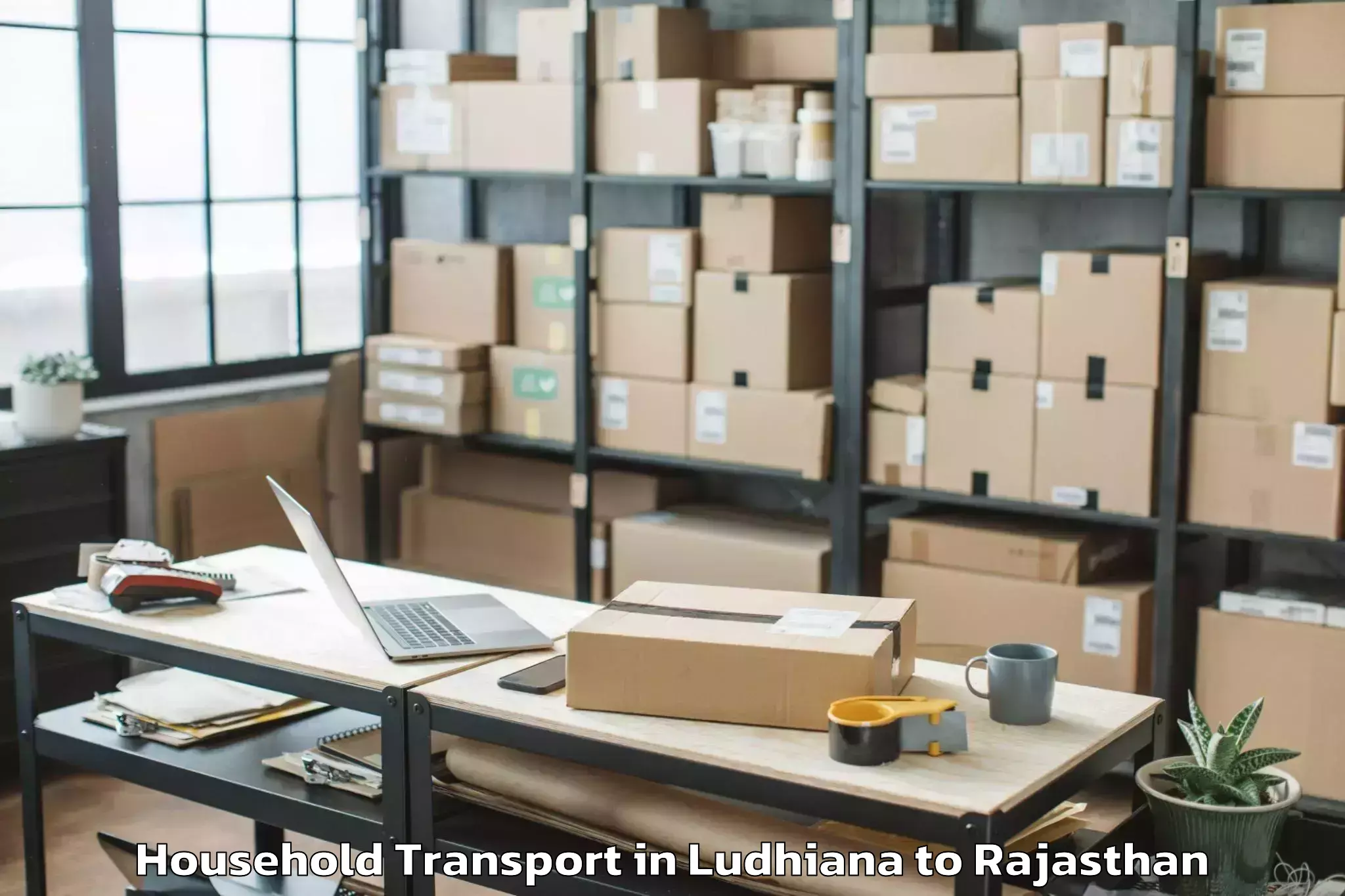 Easy Ludhiana to Bhilwara Household Transport Booking